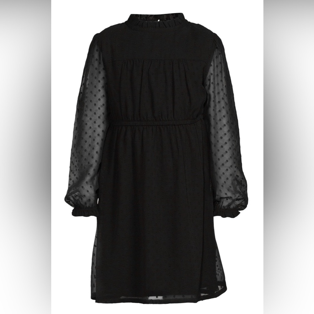 NWOT Wonder Nation Girls’ Chiffon Peasant Polkadot Semi-Sheer Dress